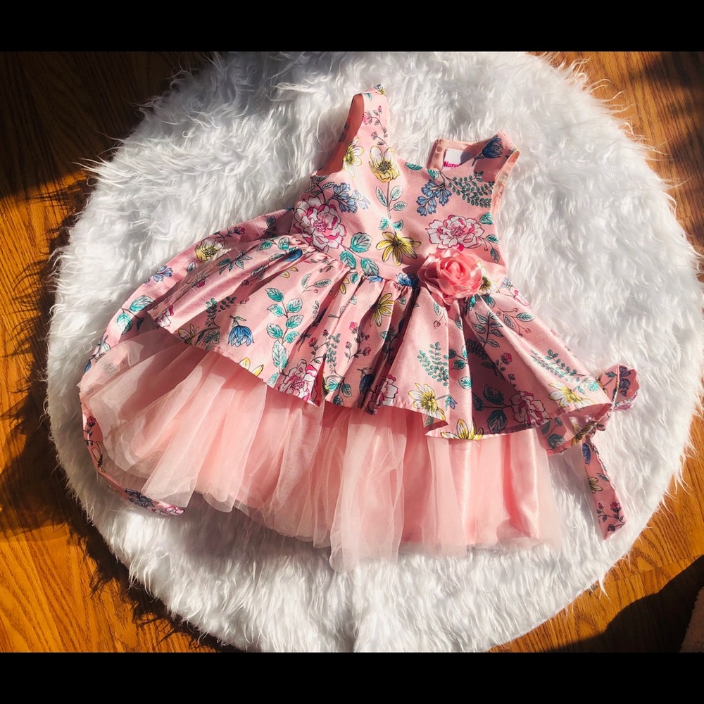 NANETTE KIDS Toddler Formal Floral Tulle Dress 2T - Picture 3 of 5